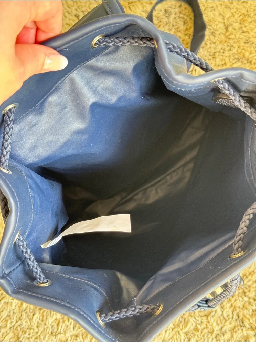 Vintage Y2K Polo Sport Ralph Lauren Navy Drawstring Backpack Bucket Bag USA Flag